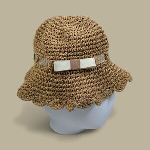Ivyvanfy Kids Crocheted Straw Bucket Hat